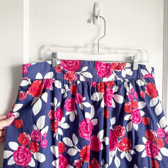 ModCloth High Waisted A-Line Rose Print Floral Skirt Size 1X Office Cute Garden - Picture 4 of 11